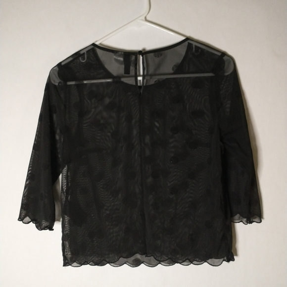 Divided women's black sheer top size 4 - Picture 5 of 6